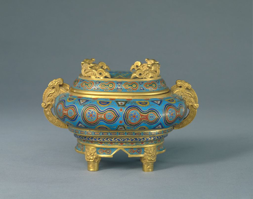 图片[1]-Qianlong style Gui type stove with filigree enamel and gourd pattern-China Archive